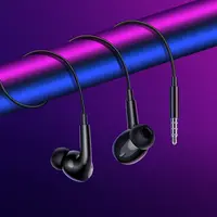 AUDIFONO ALAMBRICO IN-EAR C/MICROFONO NEGRO PLUG 3.5 mm  1,2 m BM100 PRO