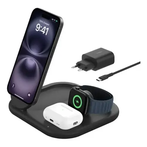 CARGADOR INALAMBRICO 3 EN 1  IPHONE, AIRPODS, WATCH BELKIN