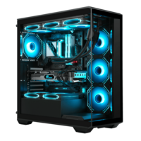 GABINETE GAMER GILGAMESH(K6-BK) ATX BLACK ARGB (6 FAN)  3 FAN MB/ 2 FAN ABAJO, 1 FAN TRASERO S/ FUENTE