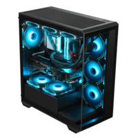 GABINETE GAMER GILGAMESH(K6-BK) ATX BLACK ARGB (6 FAN)  3 FAN MB/ 2 FAN ABAJO, 1 FAN TRASERO S/ FUENTE