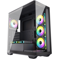 GABINETE GAMER GILGAMESH(K6-BK) ATX BLACK ARGB (6 FAN)  3 FAN MB/ 2 FAN ABAJO, 1 FAN TRASERO S/ FUENTE