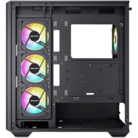 GABINETE GAMER GILGAMESH(K6-BK) ATX BLACK ARGB (6 FAN)  3 FAN MB/ 2 FAN ABAJO, 1 FAN TRASERO S/ FUENTE