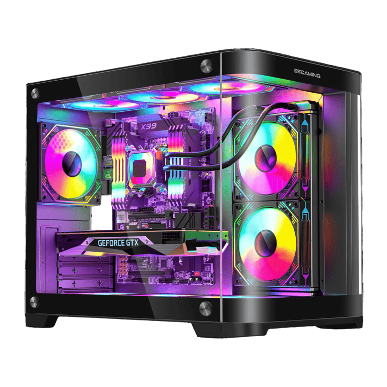 GABINETE GAMER VIPER MATX BLACK ARGB (5 FAN)  2 FAN MB/ 2 FAN ABAJO, 1 FAN TRASERO S/ FUENTE/ USB 3.0/ USB C