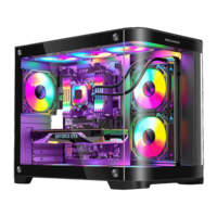 GABINETE GAMER VIPER MATX BLACK ARGB (5 FAN)  2 FAN MB/ 2 FAN ABAJO, 1 FAN TRASERO S/ FUENTE/ USB 3.0/ USB C