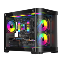 GABINETE GAMER VIPER MATX BLACK ARGB (5 FAN)  2 FAN MB/ 2 FAN ABAJO, 1 FAN TRASERO S/ FUENTE/ USB 3.0/ USB C