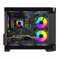 GABINETE GAMER VIPER MATX BLACK ARGB (5 FAN)  2 FAN MB/ 2 FAN ABAJO, 1 FAN TRASERO S/ FUENTE/ USB 3.0/ USB C