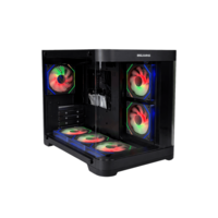 GABINETE GAMER VIPER MATX BLACK ARGB (5 FAN)  2 FAN MB/ 2 FAN ABAJO, 1 FAN TRASERO S/ FUENTE/ USB 3.0/ USB C