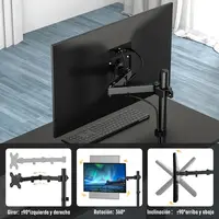 Soporte Monitor Escritorio Articulado 15"-30"  8Kg/180° Vesa 100x100 negro