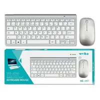TECLADO/MOUSE INALAMBRICO 2.4 Ghz WB-8066 PLATA (no inlc. pilas)