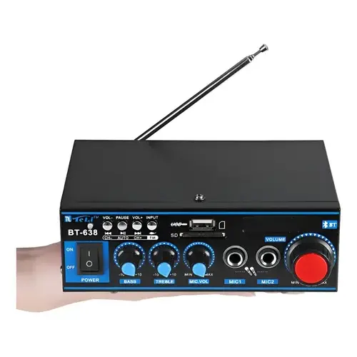 Amplificador Mini Bluetooth Digital Hifi 2ch Color Negro FeelSales