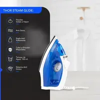 PLANCHA A VAPOR 1100W STEAM GLIDE  AZUL