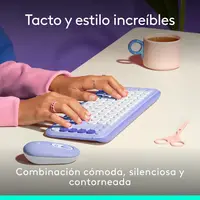 TECLADO/MOUSE INALAMBRICO POP ICON COMBO ESP LILA