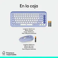 TECLADO/MOUSE INALAMBRICO POP ICON COMBO ESP LILA