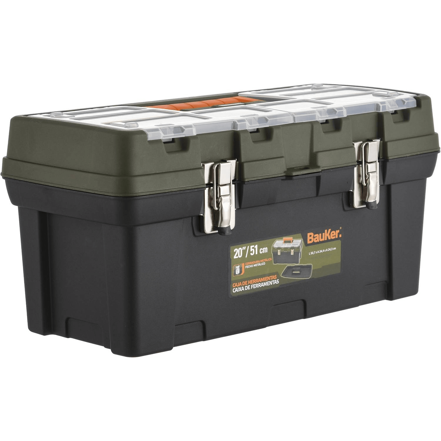 CAJA DE HERRAMIENTAS BAUKER 20" CERRADURA METALICA