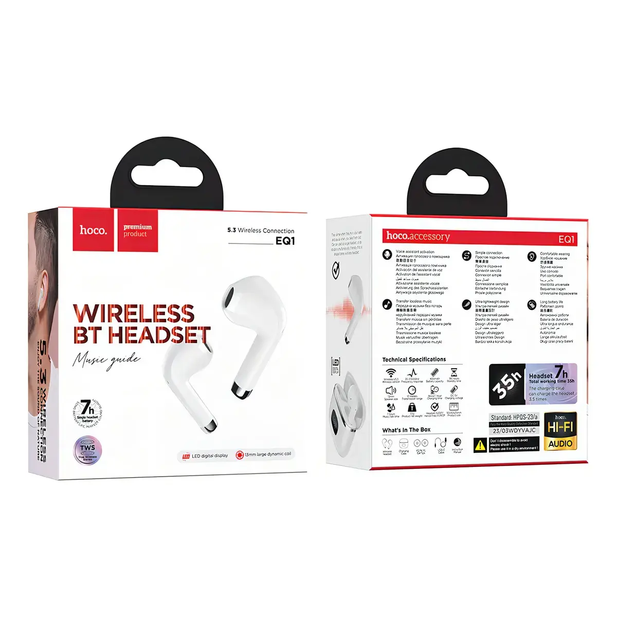 AUDIFONO BLUETOOTH V5.3 HEADSET EQ1 BLANCO HOCO
