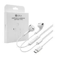 AUDIFONO ALAMBRICO IN-EAR C/MIC USB-C AUT125B BLANCO 1HORA