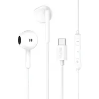 AUDIFONO ALAMBRICO IN-EAR C/MIC USB-C AUT125B BLANCO 1HORA