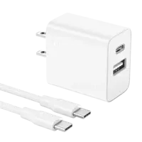 ADAPTADOR DE CORRIENTE DUAL 20W USB-A + USB-C BLANCO