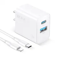 CARGADOR 20W/3A DUAL USB-A/USB-C + CABLE LIGHTNING/USB-C GAR163W BLANCO