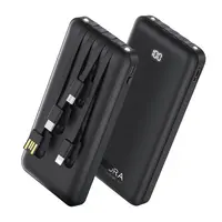 POWER BANK C/4 CABLES 10000MAH 10.5W GAR148N NEGRO