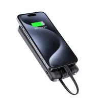 POWER BANK C/4 CABLES 10000MAH 10.5W GAR148N NEGRO