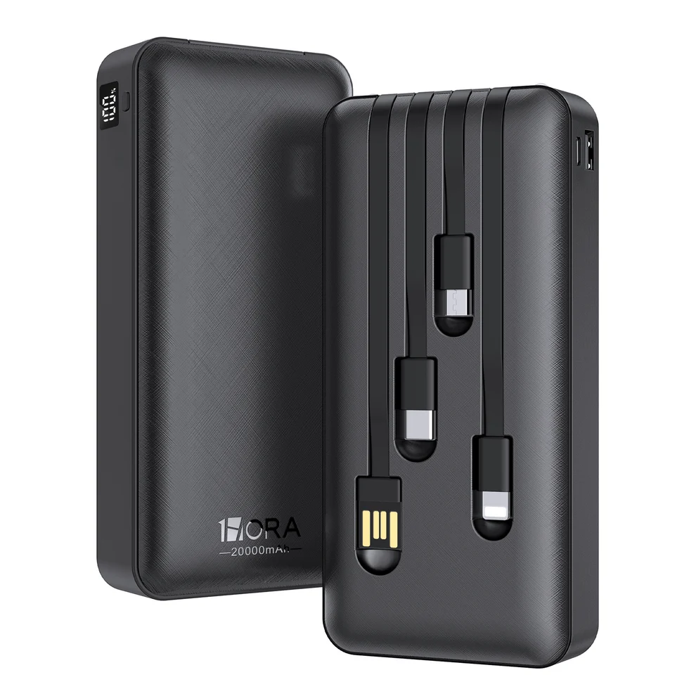 POWER BANK C/CABLES 20000MAH 10.5W GAR159N NEGRO