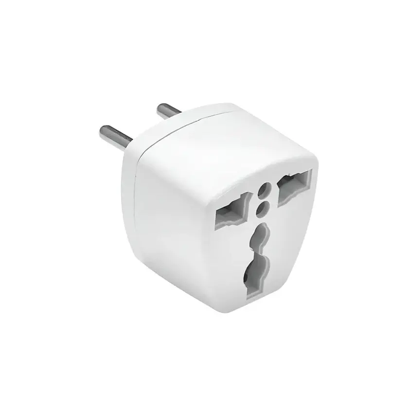 ADAPTADOR CORRIENTE AMERICANO/EUROPEO A NACIONAL 2PATAS BLANCO
