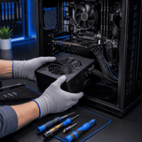 SERVICIO TECNICO CAMBIO FUENTE PODER PC ESCRITORIO
