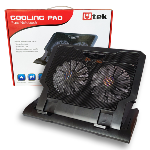 VENTILADOR NOTEBOOK 2 VENT. + HUB UT-NTC020 UTEK