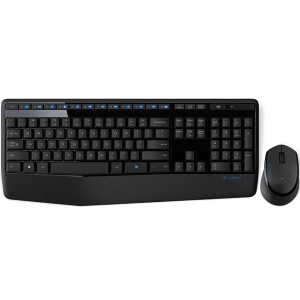 Logitech Wireless Combo MK345 - Juego de teclado y ratón - inalámbrico - 2.4 GHz - QWERTY - español - negro, azul