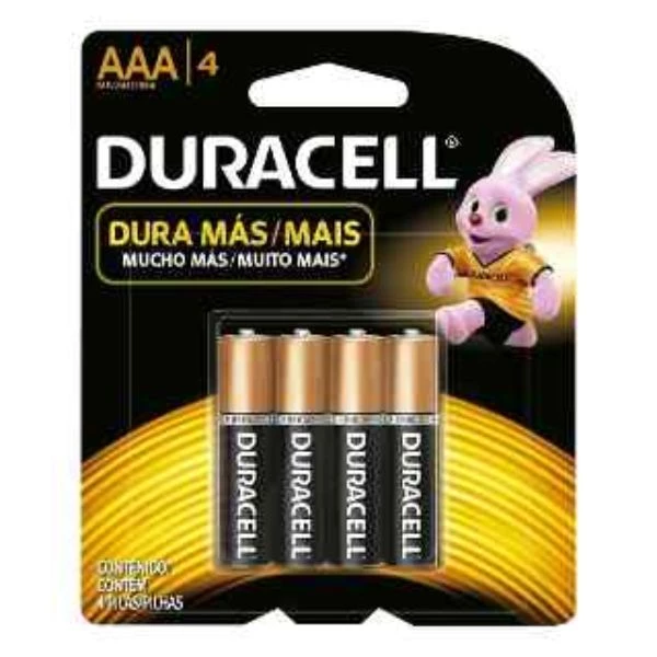 PILA ALCALINA AAA BLISTER PACK 4 UN. DURACELL