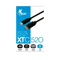 CABLE CARGADOR Y DATOS USB C A MICRO USB 2.0 XTC-520/1.8MT