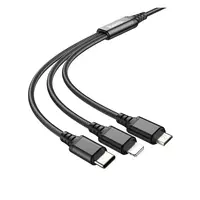 CABLE CARGA/DATOS 3 EN 1 LGT/MICRO/ TIPO C 2.0A 1MT HOCO