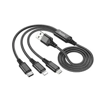CABLE CARGA/DATOS 3 EN 1 LGT/MICRO/ TIPO C 2.0A 1MT HOCO