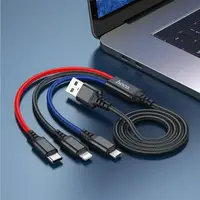 CABLE CARGA/DATOS 3 EN 1 LGT/MICRO/ TIPO C 2.0A 1MT HOCO