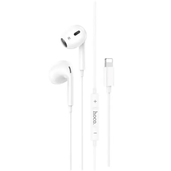 AUDIFONO ALAMBRICO LIGHTNING IN-EAR C/MICROFONO M111 BLANCO