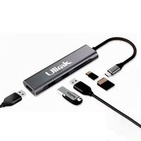 ADAPTADOR MULTIPUERTO 5 EN 1 UL-ADC530RD USBC A 3USB/SD/MICROSD ULINK