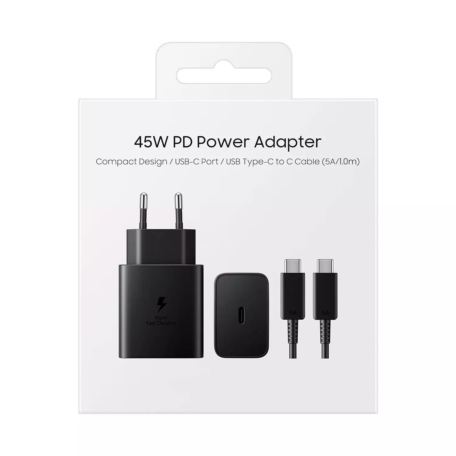 CARGADOR USB C 45W CON CABLE C(5A/1.8M). CARGA RÁPIDA