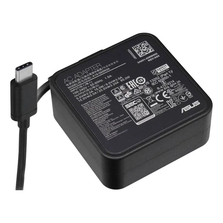 CARGADOR NOTEBOOK 20V 3,25A 65W USB C 2