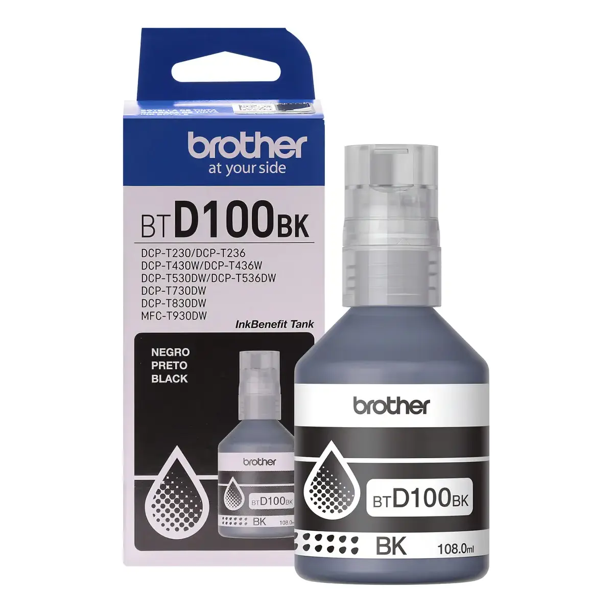 TINTA RECARGA BTD100BK 108ml NEGRO