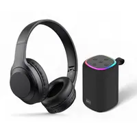 AUDIFONO BLUETOOTH + PARLANTE BLUETOOTH V5.3 BA-003G GRIS BLACK BIRD