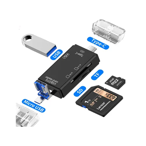 CARD READER 6 EN 1. USB TIPO C/USB A. ATUD-05