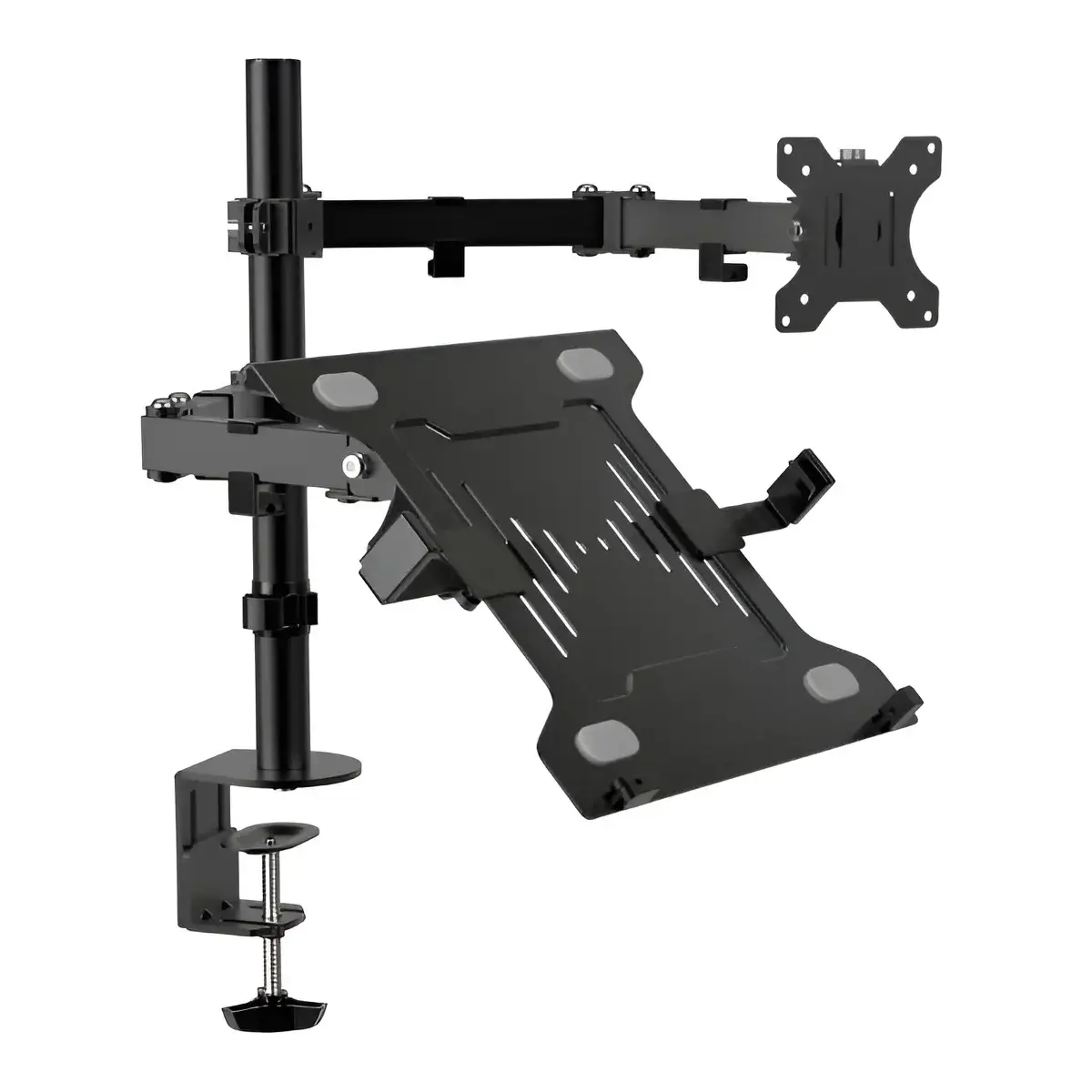 Soporte Monitor Simple p/Escritorio 13"-32" + Base de Apoyo Ntbk