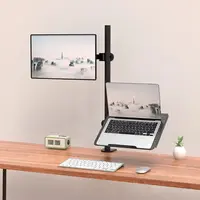 Soporte Monitor Simple p/Escritorio 13"-32" + Base de Apoyo Ntbk