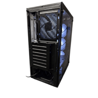 GABINETE GAMER F05T-BK 4 FAN ARGB/ 1 FAN REAR/ 3 FRONT/ ATX/ M-ATX/ ITX/ USB 3.0/USB 2.0/AUDIO SIN FUENTE