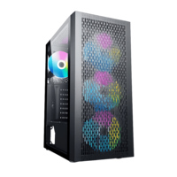 GABINETE GAMER F22-BK 4 FAN ARGB/ 1 FAN REAR/ 3 FRONT/ ATX/ M-ATX/ I-ATX/ USB 3.0/USB 2.0/AUDIO SIN FUENTE 