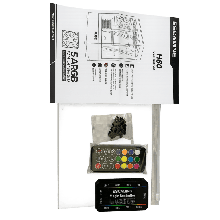 GABINETE GAMER H60-BK / 5 FAN ARGB/ 1 FAN TRASERO/ 2 ARRIBA/ 2 ABAJO/ M-ATX/ ITX/ USB 3.0/USB 2.0/AUDIO/ C REMOTO SIN FUENTE 8