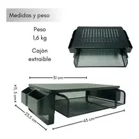 BASE LEVANTA MONITOR 27X23,5 CM H8,5 CM/CAJON METALICO/NEGRO LINKON