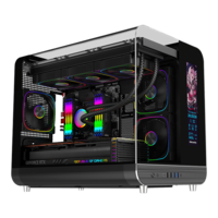 GABINETE GAMER XPH MATX BLACK ARGB 2 FAN MB/ 1 TRASERO/ 3 ARRIBA/ 3 ABAJO C/REMOTO /PANTALLA LCD  S/ FUENTE