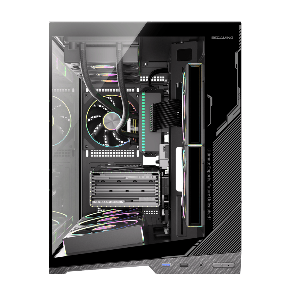 GABINETE GAMER ZERO MATX BLACK ARGB (6 FAN)  2 FAN MB/ 3 FAN ABAJO, 1 FAN TRASERO S/ FUENTE/ USB 3.0 2